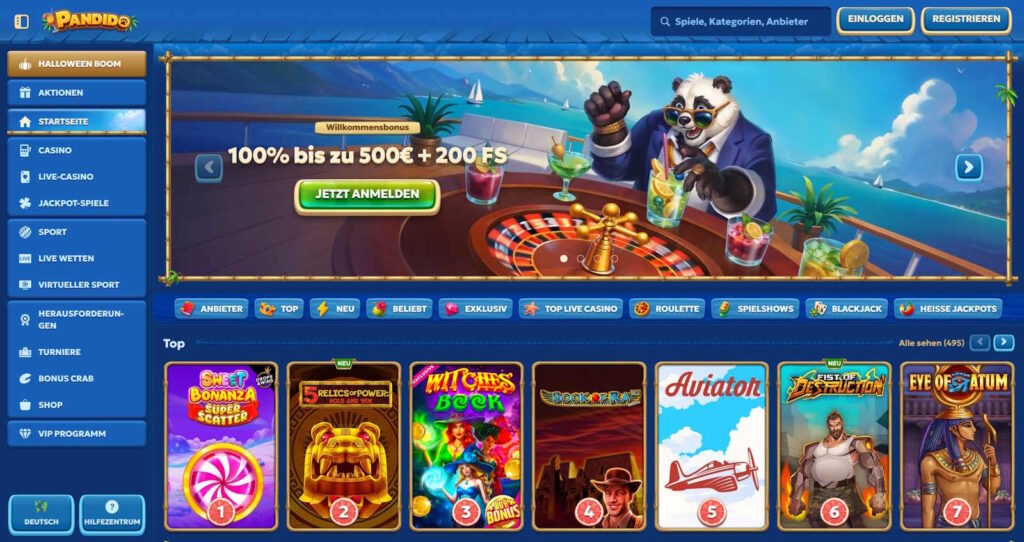 Pandido Casino Startseite